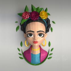 3d Papercraft Frida Kahlo PDF DXF Templates