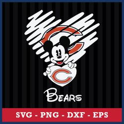 Chicago Bears Mickey Svg, Chicago Bears Svg, NFL Svg, Png Dxf Eps Digital File
