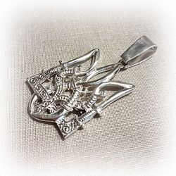 Ukraine silver trident pendant,silver tryzub pendant,silver trident Necklace Pendant,ukrainian emblem tryzub charm