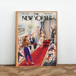 the new yorker magazine cover print december 9 1939, the new yorker poster, magazine cover, aesthetic room decor