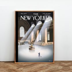 the new yorker magazine cover print march 30 2020, the new yorker poster, magazine cover, aesthetic room decor