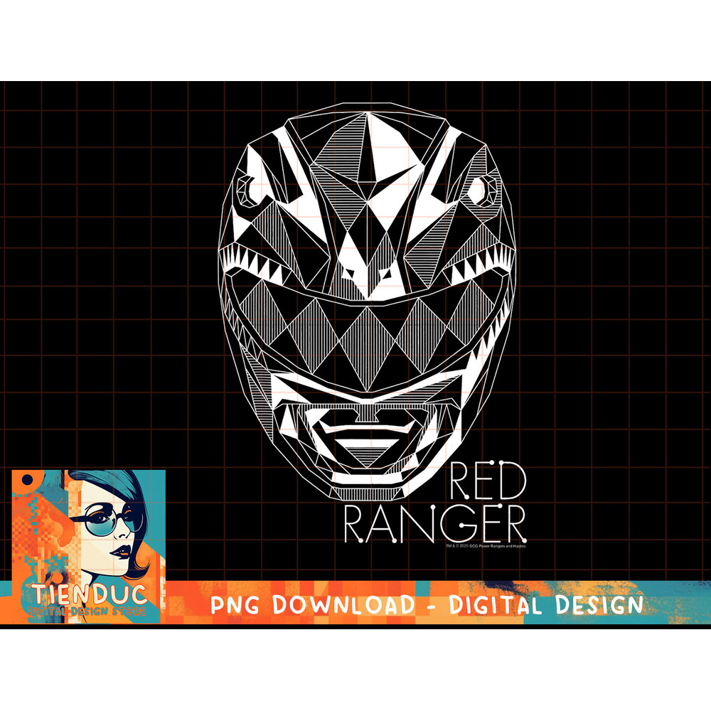 Power Rangers Red Ranger Geometric Silhouette Line Art T-Shirt copy.jpg