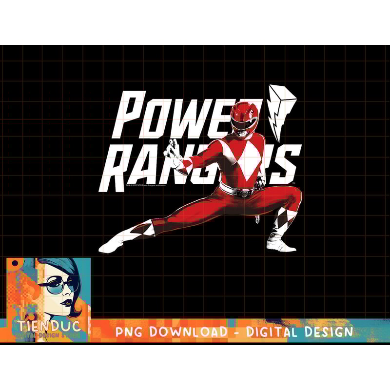 Power Rangers Red Ranger Karate Action Pose Logo T-Shirt copy.jpg