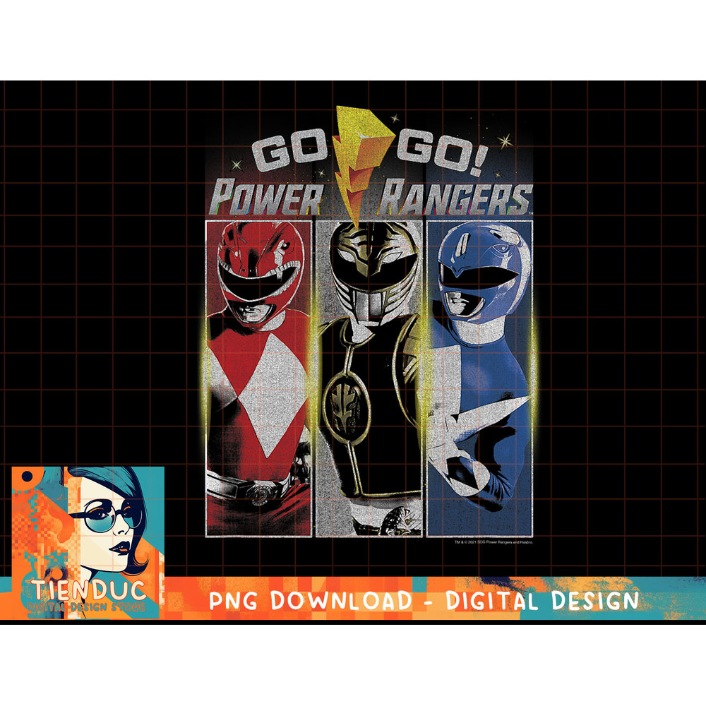 Power Rangers Red White & Blue Ranger Americana Panels T-Shirt copy.jpg