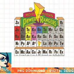 power rangers vintage color periodic table t-shirt copy png