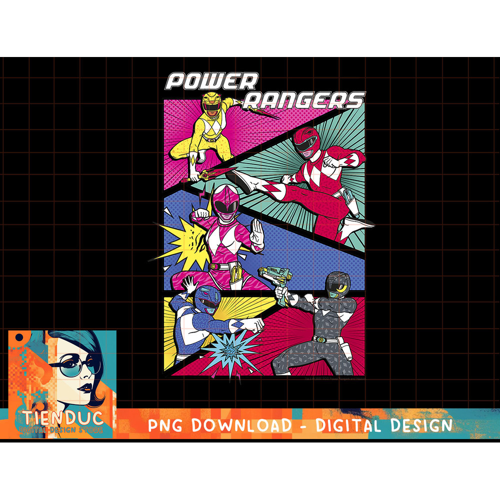 Power Rangers Vintage Comic Action Panels T-Shirt copy.jpg