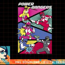 power rangers vintage comic action panels t-shirt copy png