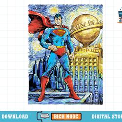 dc comics superman starry night style portrait t-shirt copy png