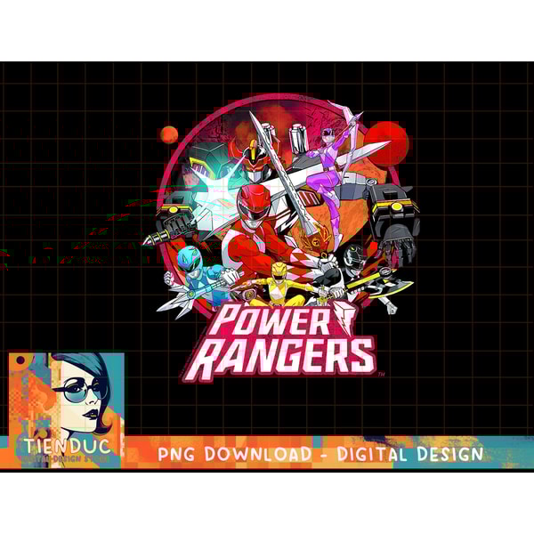 Power Rangers Vintage Comic Style Group Action Circle T-Shir | Inspire ...