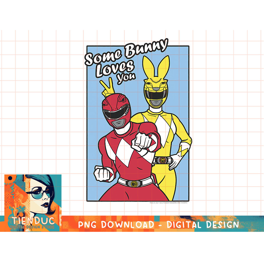 Power Rangers Yellow & Red Easter Some Bunny Loves You T-Shirt copy.jpg