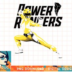 power rangers yellow ranger karate action pose logo t-shirt copy png