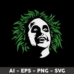 beetlejuice face svg, beetlejuice horror svg, halloween svg, png dxf eps file - digital file