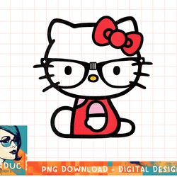 womens hello kitty nerd glasses v-neck t-shirt copy png