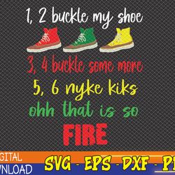 funny viral kids song 1, 2 buckle my shoe svg, eps, png, dxf, digital download