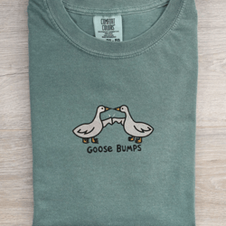 goose embroidered t-shirt, comfort colors shirt, embroidered tshirt, animal shirt, embroidered shirt, comfort colors t-s