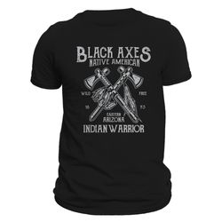 black axes native american indian warrior men's t-shirt