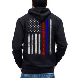 firefighter police bravery courage honor thin red blue line flag hoodie sweatshirt