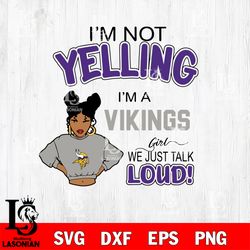 Im not yelling Minnesota Vikings svg, digital download