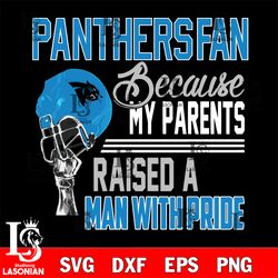 Los Angeles Carolina Panthers fan because my parents raised a man with pride svg, digital download