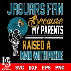 Los Angeles Jacksonville Jaguars fan because my parents raised a man with pride svg, digital download