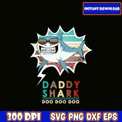 daddy shark svg, retro father's day svg bundle, father's day svg, dad svg, daddy, best dad svg, gift for dad svg