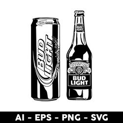 bud light bottle and can alcohol beer svg, bud light svg, png dxf eps file - digital file