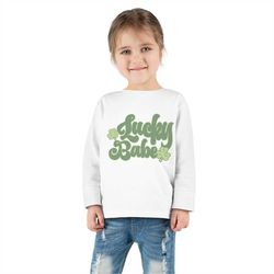 lucky babe long sleeve tee, st patrick's day shirt, toddler long sleeve shirt, saint patrick's day shirt for kids, lucky