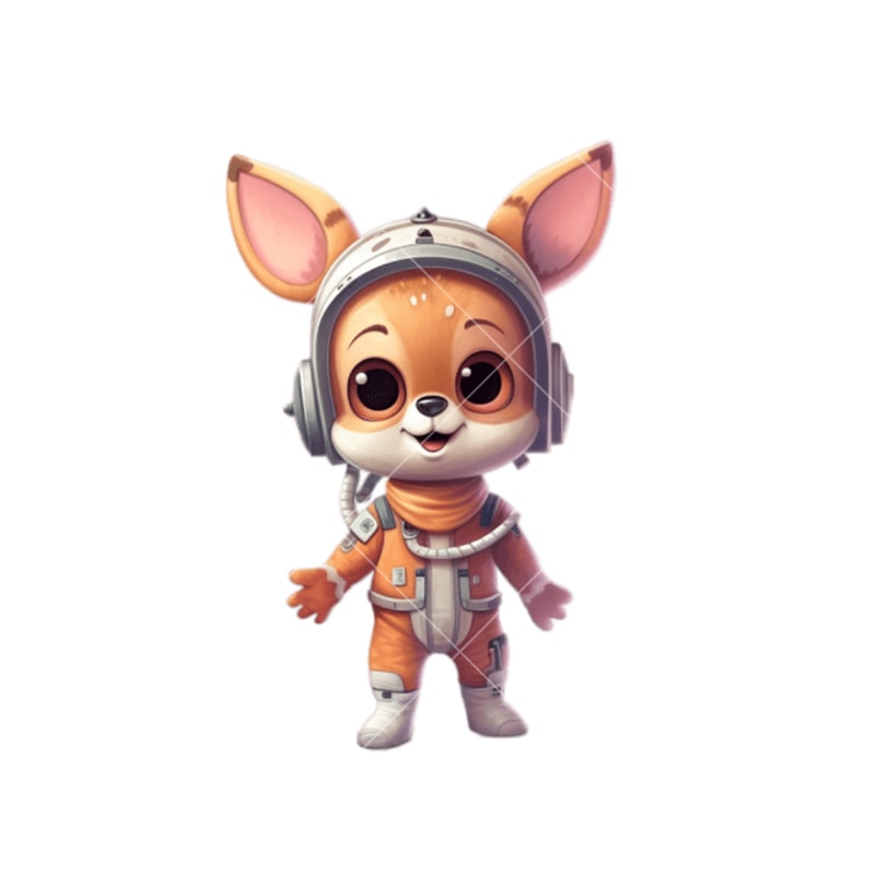 Deer personified dressed as an astronaut cartoo 5.png