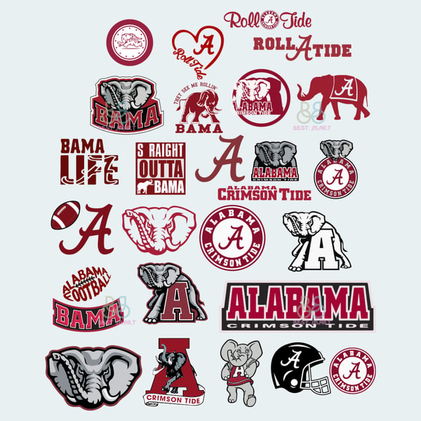 Alabama Crimson Tide Logo Bundle Svg, Sport Svg, Alabama Log | Inspire ...