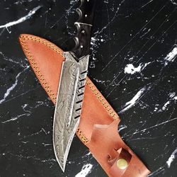 damascus steel hand forged hunting knife