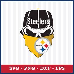 Pittsburgh Steelers Skull Mask Logo Svg, Pittsburgh Steelers Svg, NFL Svg, Eps Dxf Png Digital File