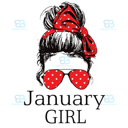 january girl red bandana svg, birthday svg, january girl svg, january birthday svg