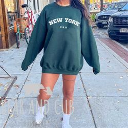 New York USA Sweatshirt, NYC Crewneck, New York City Shirt, Travel Sweatshirt, I Love New York Crewneck, Yankees Shirt,