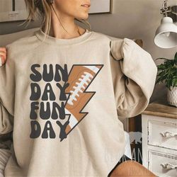 sunday funday game day sweatshirt, sunday lightning bolt sweatshirt, gameday crewneck, women's sports sweatshirt, footba