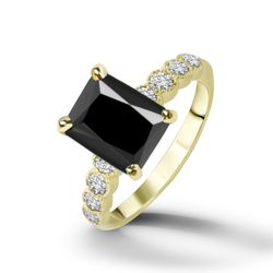 Black Onyx Ring - December Birthstone - Statement Ring - Gold Ring - Engagement Ring - Rectangle Ring - Cocktail Ring