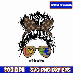 love momlife svg, messy bun bundle svg, momlife svg, mom skull svg, mom life svg, mom and daughter svg,mom life kid life