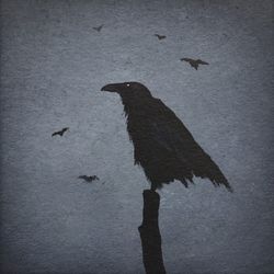 black crows oil painting