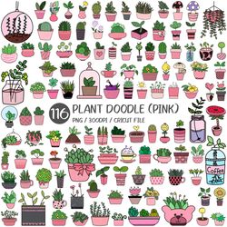 Plant PNG | Plant Pots, Doodle, Crayons Texture, Pink Clipart, Blossom, Cactus, Hanging Pots, Hand Drawn Flower, Wild