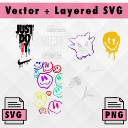 logo fashion brand bunlde: converse svg, all star svg, nike svg, just do it svg, logo bundle svg, instant download svg