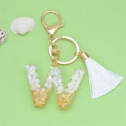 26 English Word Resin Initial Letter Keychain