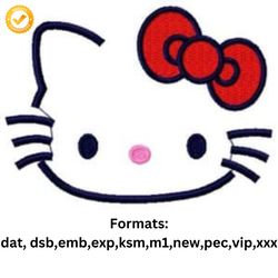 Hello Kitty-free embroidery design simple and clean embroidery design with lovely Kitty cat