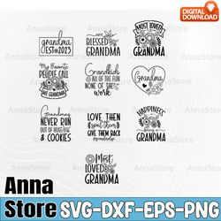 grandma svg bundle, blessed grandma svg, grandma heart svg, mother's day svg, grandparents svg bundle, best grandma svg