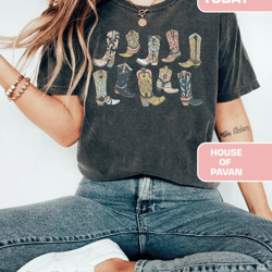 cowgirl boots shirt, country concert tee, retro western tee for women, oversized graphic tee, cute country shirts