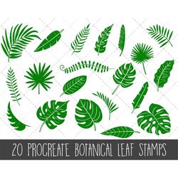tropical leaves procreate stamps, jungle leaves stamp set, botanical leaf stamps, procreate stamps, procreate brushes, l