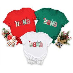 nana christmas shirt, gift for mom, christmas party tee, cute christmas gift for nana, grandma claus shirt, xmas nana sh