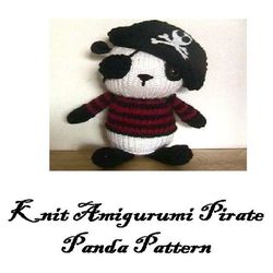 Amigurumi Knit Pirate Panda Pattern Digital Download