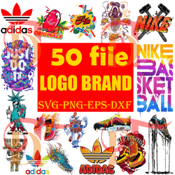 50 logo brand bundle svg, fashion brand svg,famous brand svg, silhouette svg files