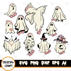 ghost bundle svg png eps, spooky season svg, boo svg files for cricut, ghost clipart, scary svg, ghosvg png, halloween s