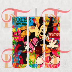 mickey fashion luxury tumbler 20oz skinny png, fashion tumbler png, fashion 20oz skinny tumbler