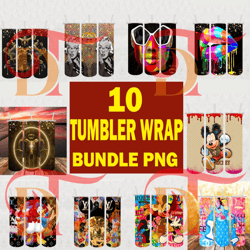 10 tumbler gucci disney bundle design png, gucci tumbler wrap, sublimation designs downloads
